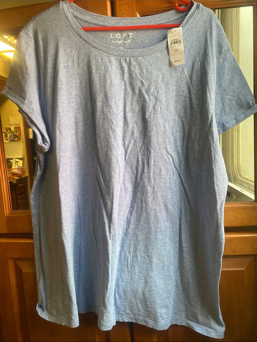 LOFT Light Blue Short Sleeve Crewneck Tee XXL Comfy Casual Summer